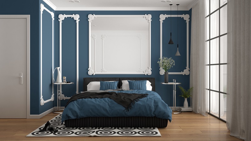sypialnia z lozkiem classic blue