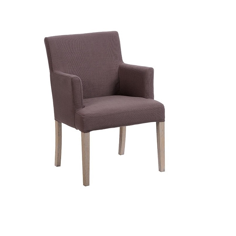 Tapicerowane krzesło z podłokietnikami KLARA nogi dębowe