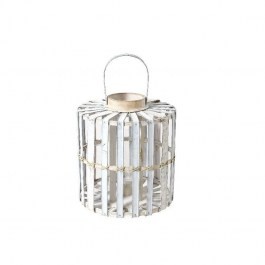 Lampion STALIS z metalu, ze szklanym pojemnikiem na świece śr.30xH39 cm