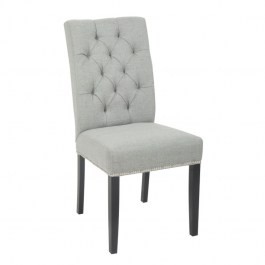 Tapicerowane krzesło FARO z taśmą tapicerską chromowaną i kołatką