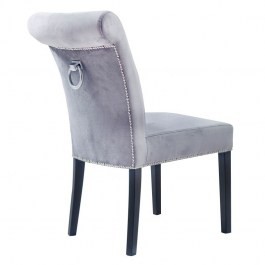 Tapicerowane krzesło PARIS 1 w welurowej tapicerce z taśmą tapicerską chromowaną i kołatką