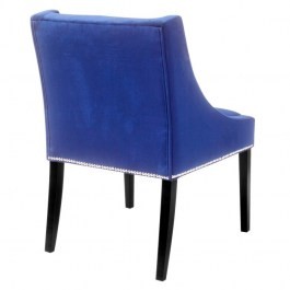 Tapicerowane krzesło MILANO w welurowej tapicerce z taśmą tapicerską chromowaną