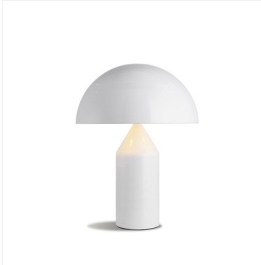 Biała, minimalistyczna  lampa stołowa MELO white