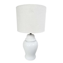 Biała lampa ceramiczna RAFAEL w stylu glamour, abażur