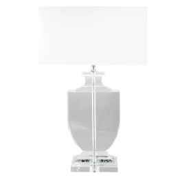 Kryształowa lampa stołowa do salonu w stylu nowojorskim RIO, biały abażur