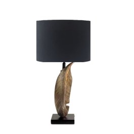 Lampa stołowa BALI do salonu w stylu nowojorskim, czarny abażur