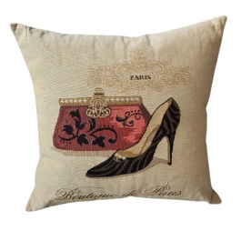Gobelinowa poduszka dekoracyjna z kobiecym wzorem