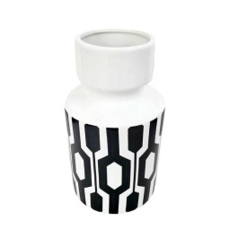 Biało czarna waza ceramiczna BOSTON 15xH25 w stylu nowoczesnym