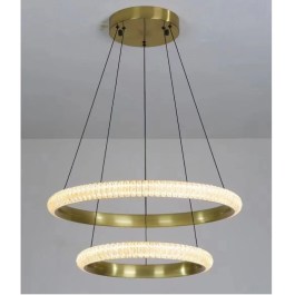 Żyrandol złoty ringi LED w stylu glamour CASPAR